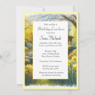 Invitación Acuarela Daffodil Garden Cumpleaños