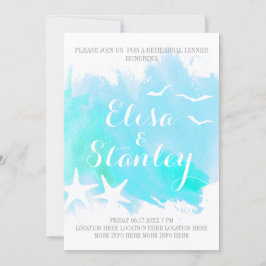 Invitación Acuarela de agua, boda de estepas para la cena
