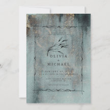 Acuarela de agua teal oceánica moderna con boda de