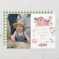 Acuarela de animales de granja Cute cumpleaños