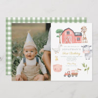 Acuarela de animales de granja Cute cumpleaños