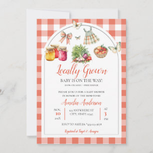 Invitación Acuarela de Baby Shower de mercado de granjeros cu