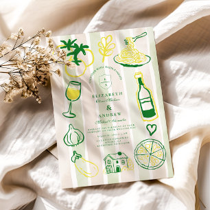 Invitación Acuarela de Boda de comida rusa italiana