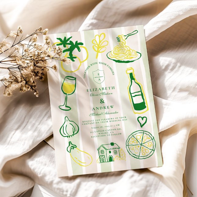 Invitación Acuarela de Boda de comida rusa italiana (Subido por el creador)