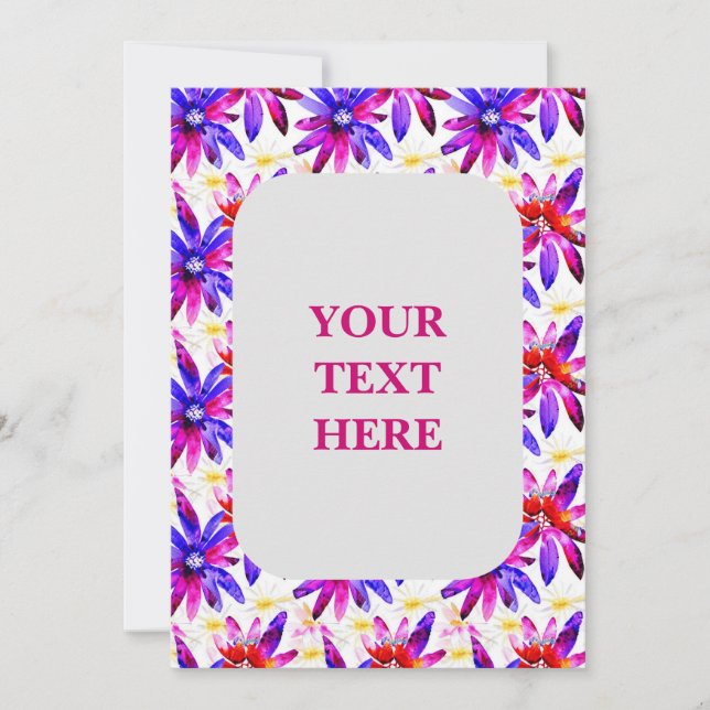 Invitación Acuarela de Boho floral - Patrón de flores artísti (Anverso)