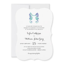 Acuarela de caballito de mar costero | Boda