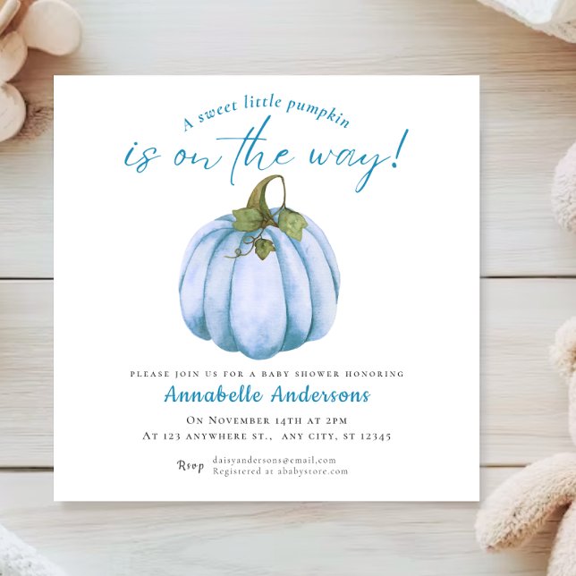 Invitación Acuarela de calabaza Pequeña Ducha de bebé (Subido por el creador)