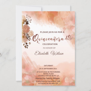 Invitación acuarela de cantaloupe rugoso de otoño