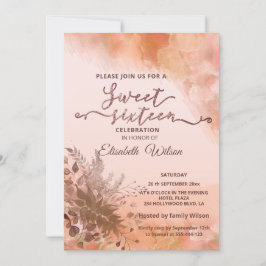 Invitación acuarela de cantalupe rugoso botánico otoñal