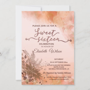 Invitación acuarela de cantalupe rugoso botánico otoñal