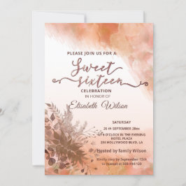 Invitación acuarela de cantalupe rugoso botánico otoñal