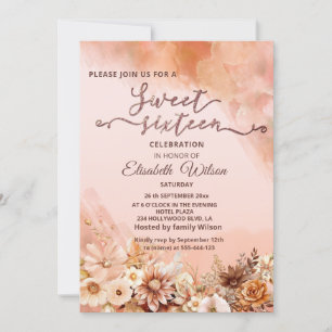 Invitación acuarela de cantalupe rugoso botánico otoñal