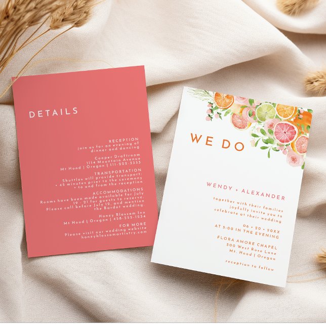 Invitación Acuarela de cítricos hacemos todos en un solo Boda (Subido por el creador)