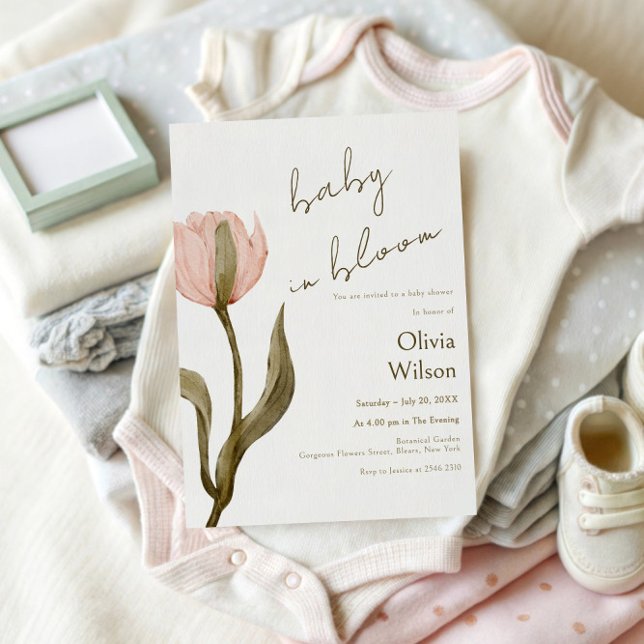 Invitación Acuarela de crema y rosa (Subido por el creador)