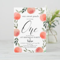 Acuarela de dulce de melocotón 1º cumpleaños