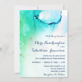 Invitación *~* Acuarela de ensueño Aqua Beach Moderno
