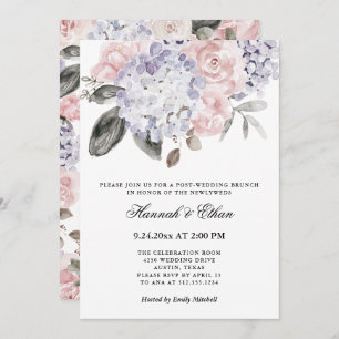 Invitación Acuarela de época Hydrangea  Brunch postBoda