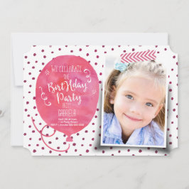 Invitación Acuarela de fiesta de cumpleaños | Chica de invita