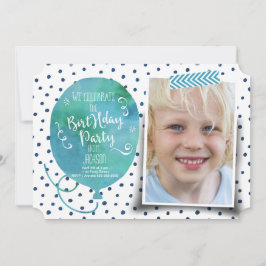 Invitación Acuarela de fiesta de cumpleaños | Niño de invitac