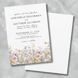 Invitación Acuarela de flores silvestres Boda de flores botán