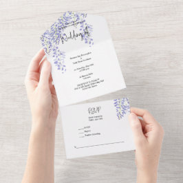 Invitación acuarela de glicina todo en uno