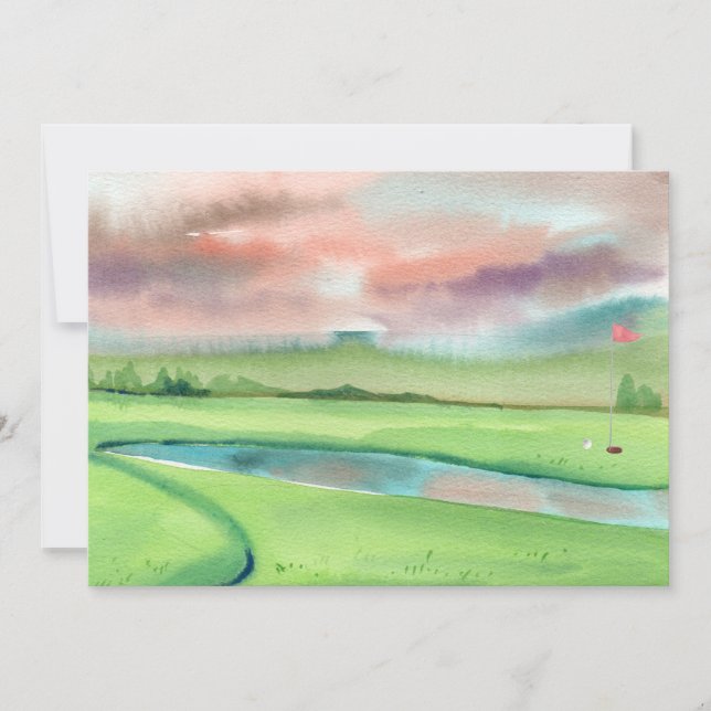 Invitación Acuarela de Golf (Anverso)