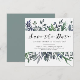 Invitación Acuarela de Hojas | Boda Salva la Fecha