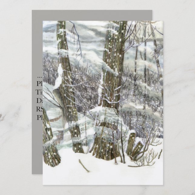 Invitación Acuarela de invierno (Anverso / Reverso)