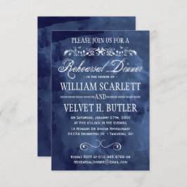 Invitación Acuarela de la Marina Bohemio Ensayo Cena