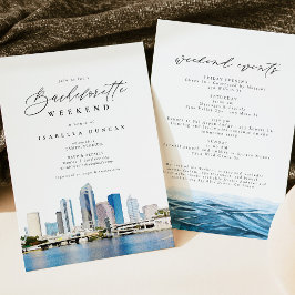 Invitación Acuarela de la silueta de Tampa Florida Océano Tro