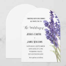 Invitación Acuarela de lavanda Boda Rústica Elegante