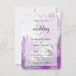 Invitación Acuarela De Lavander Morado Elegante Floral