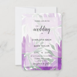 Invitación Acuarela De Lavander Morado Elegante Floral