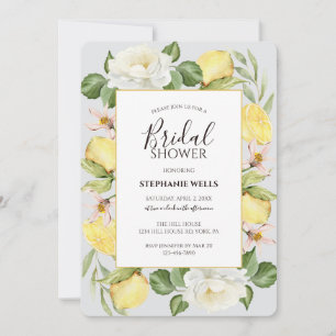 Invitación Acuarela de limón con follaje floral