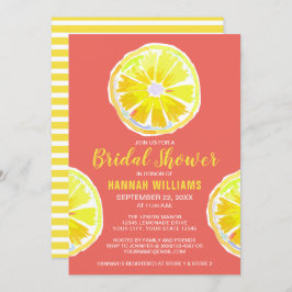 Invitación Acuarela de limón con Naranja Sunny Bridal Shower