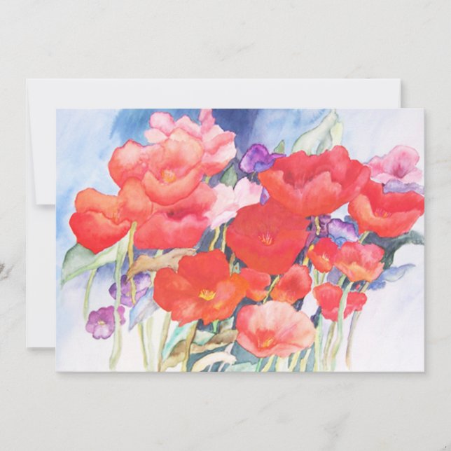 Invitación Acuarela de los lapachos rojos salvajes (Anverso)