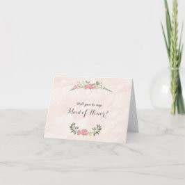 Invitación Acuarela de los rosas usted será mi criada de la