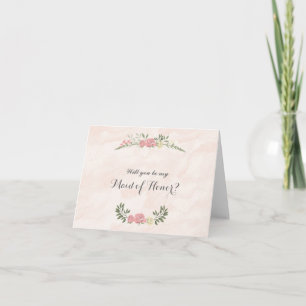 Invitación Acuarela de los rosas usted será mi criada de la