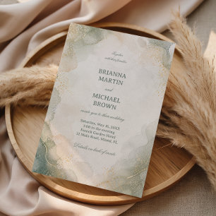 Invitación Acuarela de mármol elegante