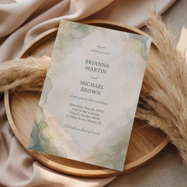 Invitación Acuarela de mármol elegante (Subido por el creador)