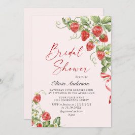 Invitación Acuarela de moda Meadow Strawberry Brin Shower