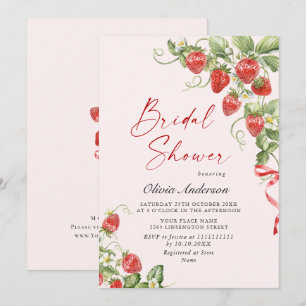 Invitación Acuarela de moda Meadow Strawberry Brin Shower