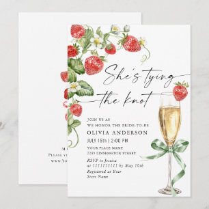 Invitación Acuarela de moda Meadow Strawberry Brin Shower