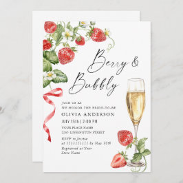 Invitación Acuarela de moda Meadow Strawberry Brin Shower