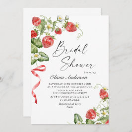 Invitación Acuarela de moda Meadow Strawberry Brin Shower