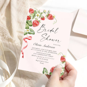 Invitación Acuarela de moda Meadow Strawberry Brin Shower