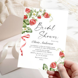 Invitación Acuarela de moda Meadow Strawberry Brin Shower