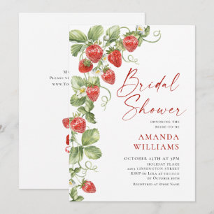 Invitación Acuarela de moda Meadow Strawberry Brin Shower