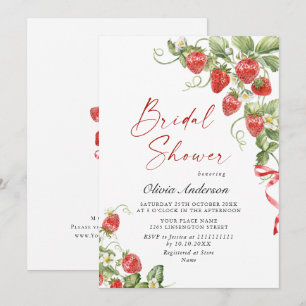 Invitación Acuarela de moda Meadow Strawberry Brin Shower