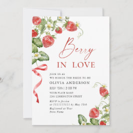 Invitación Acuarela de moda Meadow Strawberry Brin Shower
